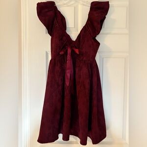 Francesca's Collections Burgundy Mini Dress with Bow